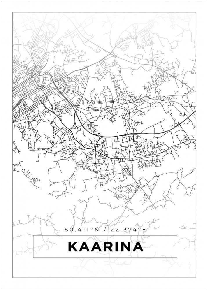 Kort - Kaarina - Hvid Plakat