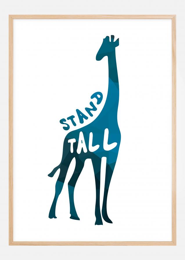 Giraffe stand tall - Blå Plakat