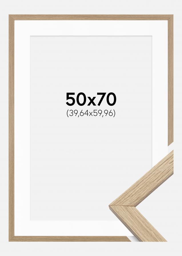 Ramme Stilren Eg 50x70 cm - Passepartout Hvid 16x24 inches