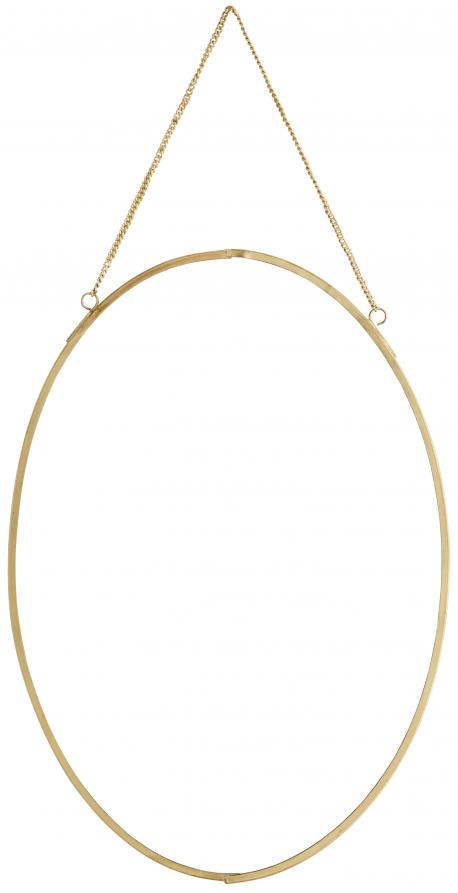 Spejl Oval Messing 21x30 cm