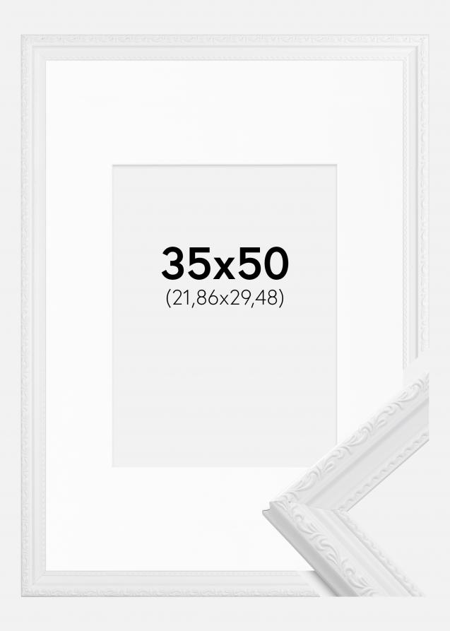 Ramme Abisko Hvid 35x50 cm - Passepartout Hvid 9x12 inches