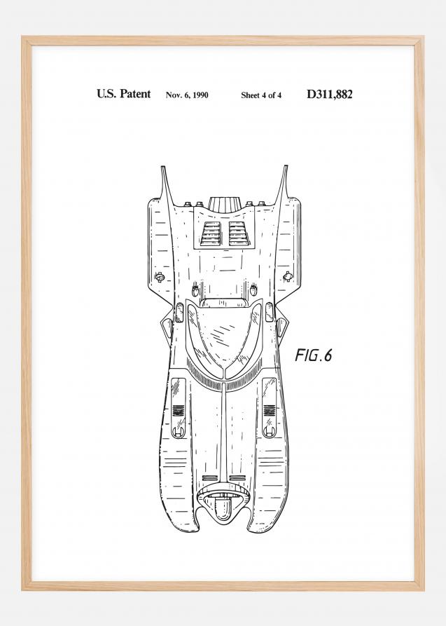 Patenttegning - Batman - Batmobile 1990 IIII Plakat