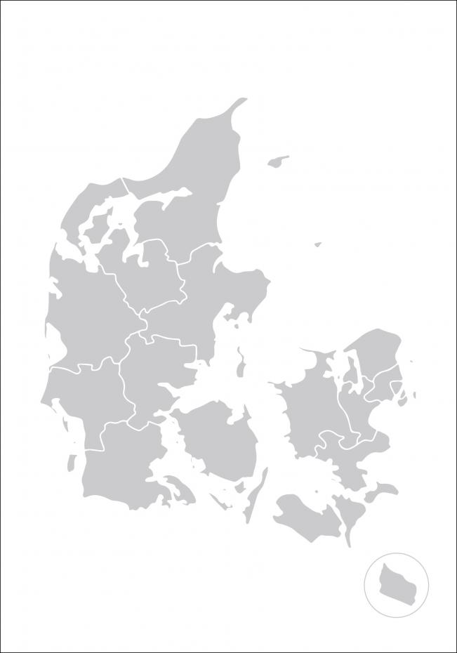 Kort - Danmark - Gr Plakat