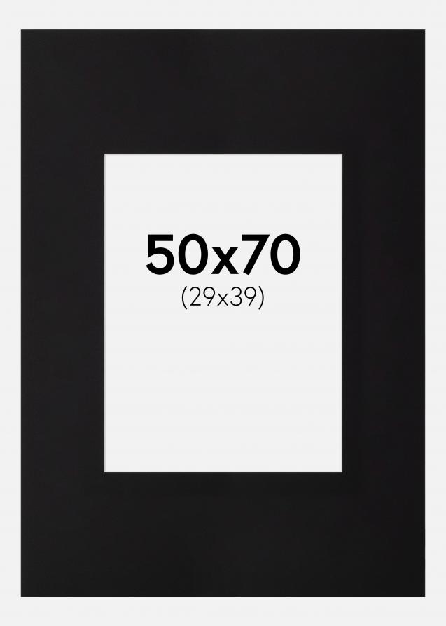 Passepartout XL Sort (Hvid Kerne) 50x70 cm (29x39)
