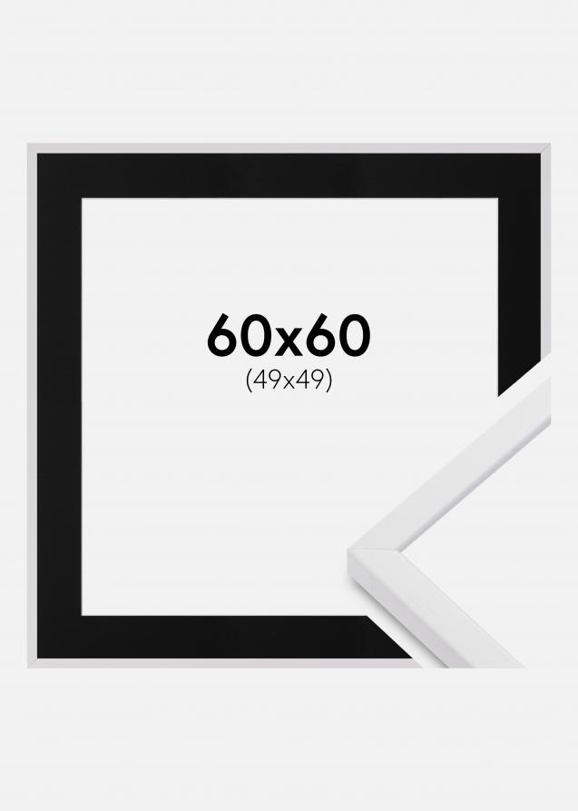 Passepartout Sort Standard (Hvid kerne) 60x60 cm (49x49)