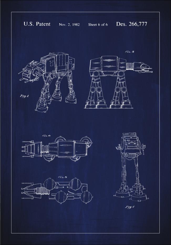 Patenttegning - Star Wars - Walker - Bl Plakat