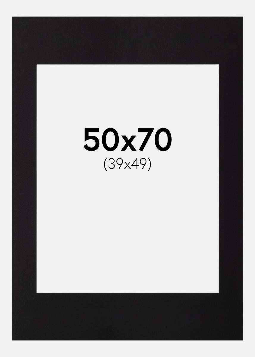 Passepartout Sort (Hvid kerne) 50x70 cm (39x49)