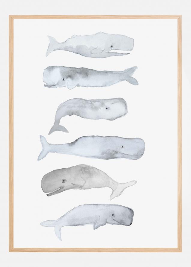 Kids Line Whale Art Plakat