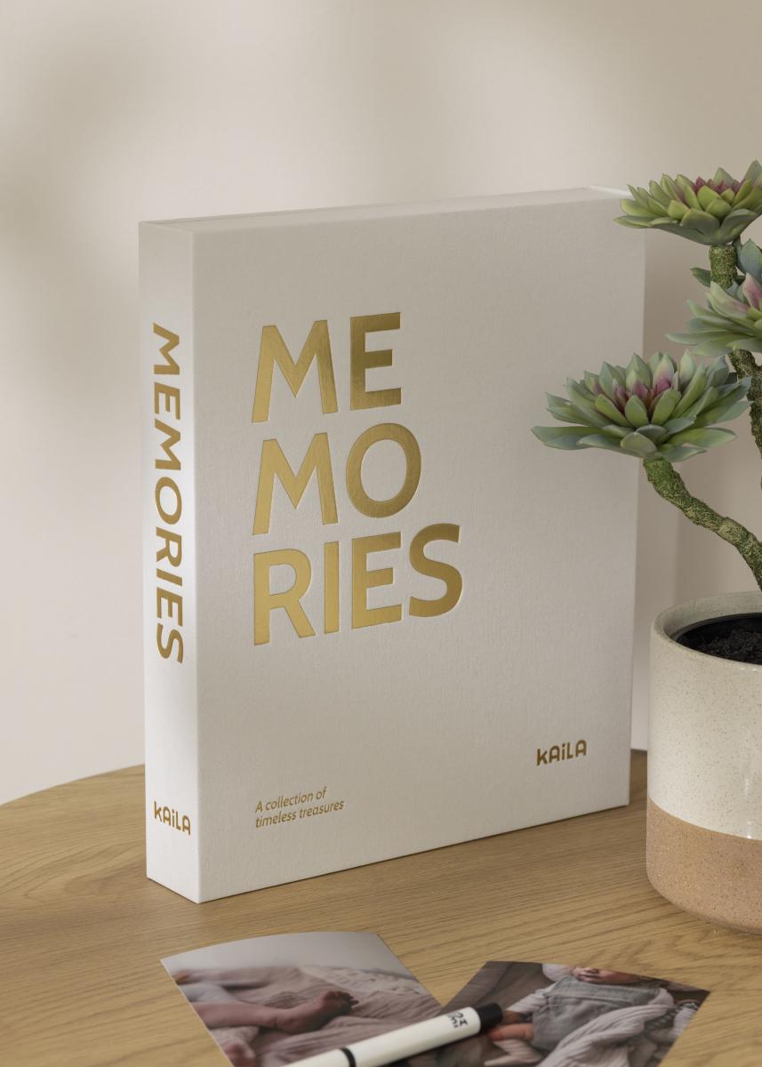 KAILA MEMORIES Cream - Coffee Table Photo Album (60 Sorte Sider / 30 Blade)