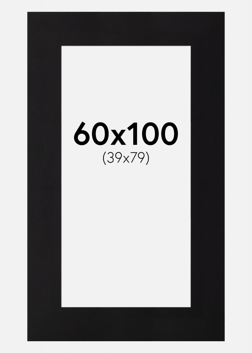 Passepartout Sort (Hvid kerne) 60x100 cm (39x79)