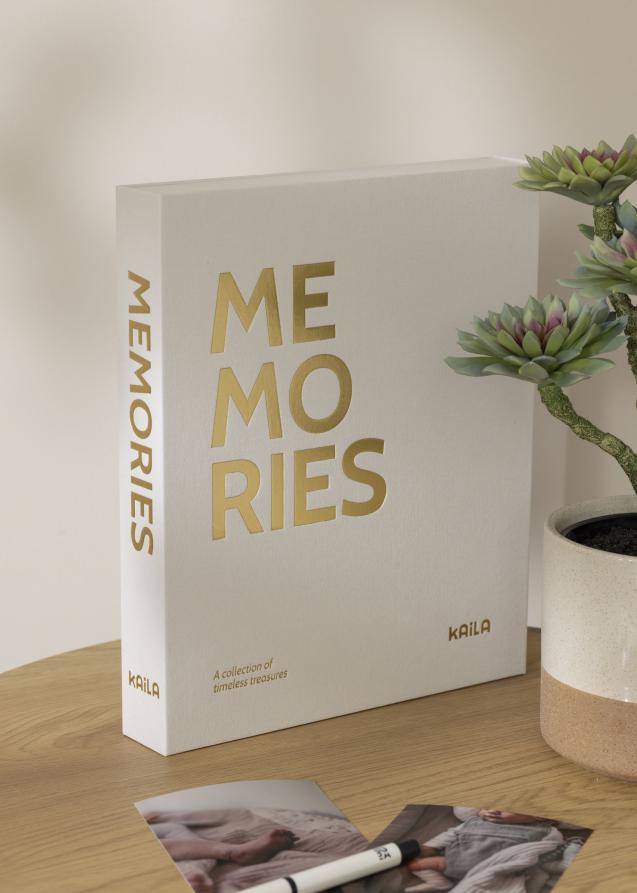 KAILA MEMORIES Cream - Coffee Table Photo Album (60 Sorte Sider / 30 Blade)