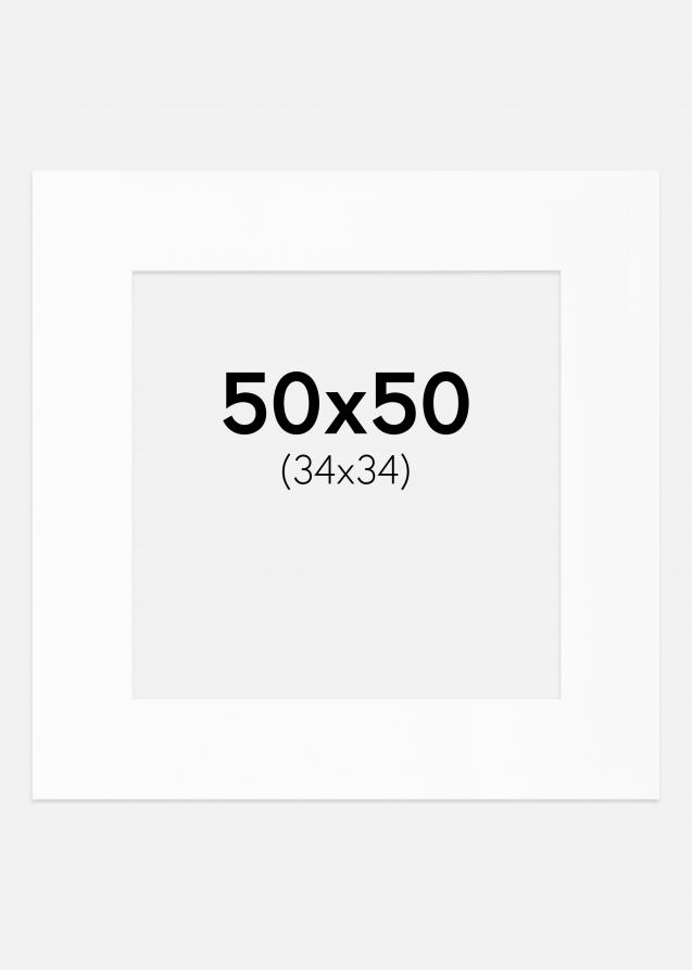 Passepartout Hvid Standard (Hvid kerne) 50x50 cm (34x34)