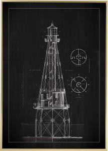 Griffelbillede - Fyr - Ship Shoal Lighthouse Plakat