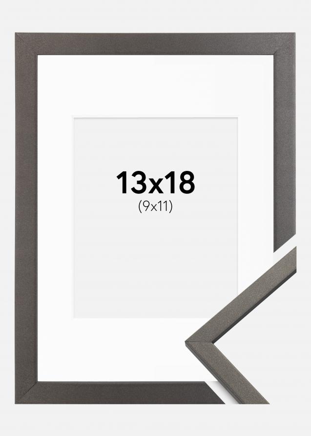 Ramme Edsbyn Grafit 13x18 cm - Passepartout Hvid 10x12 cm