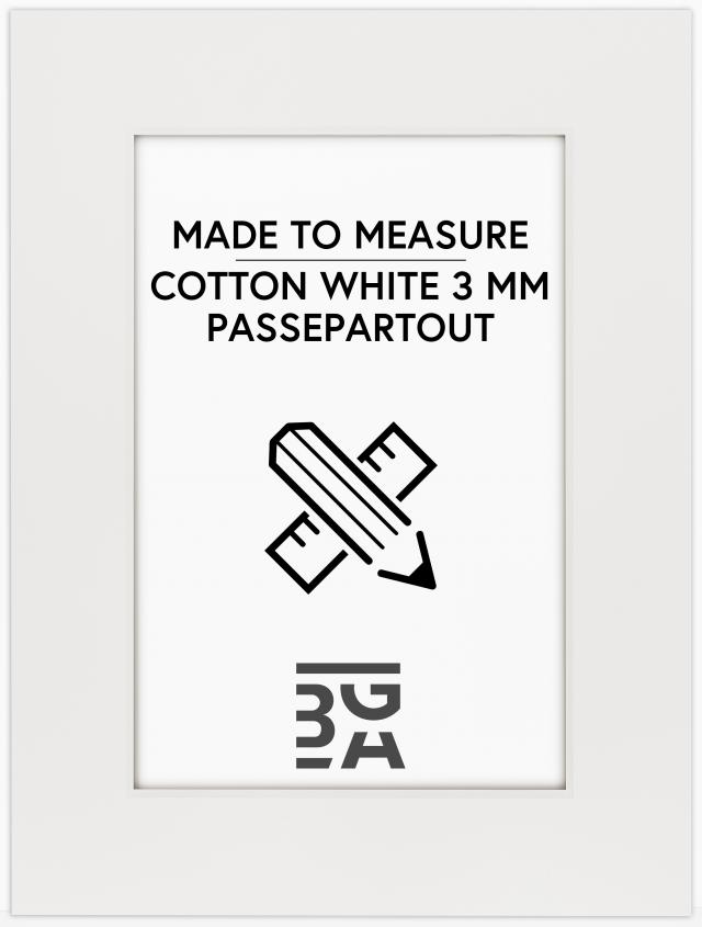 Passepartout Cotton White 3 mm - Bestilt efter mål