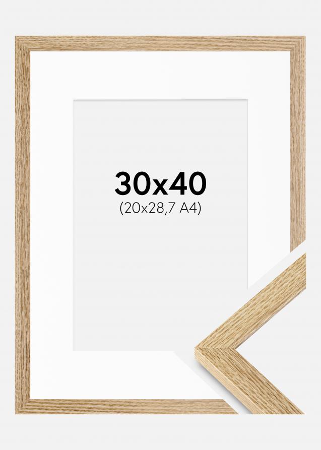 Ramme Selection Eg 30x40 cm - Passepartout Hvid 21x29,7 cm (A4)