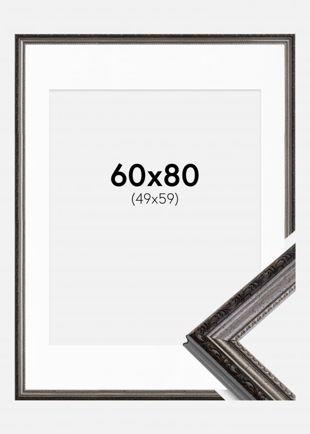 Ramme Abisko Sølv 60x80 cm - Passepartout Hvid 50x60 cm