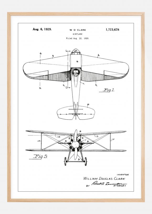Patenttegning - Fly - Hvid Plakat