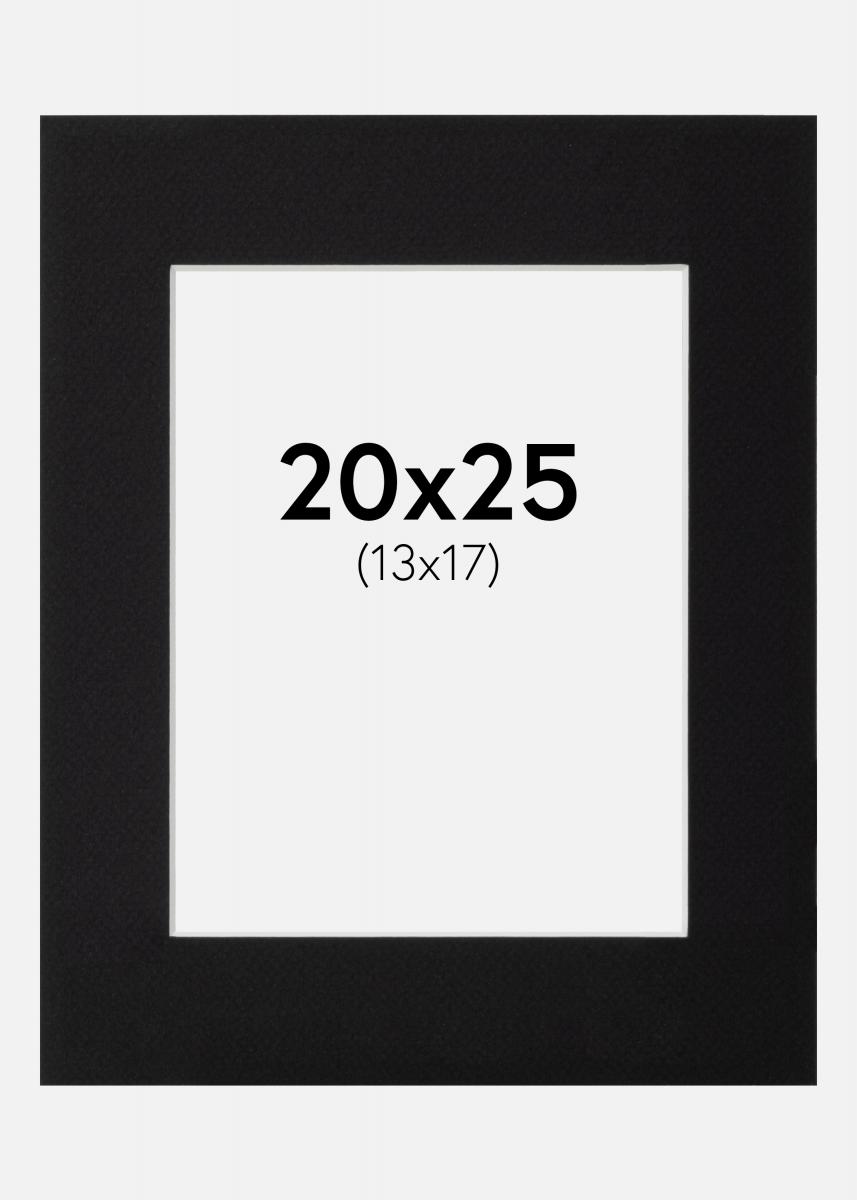 Passepartout Sort (Hvid kerne) 20x25 cm (13x17)