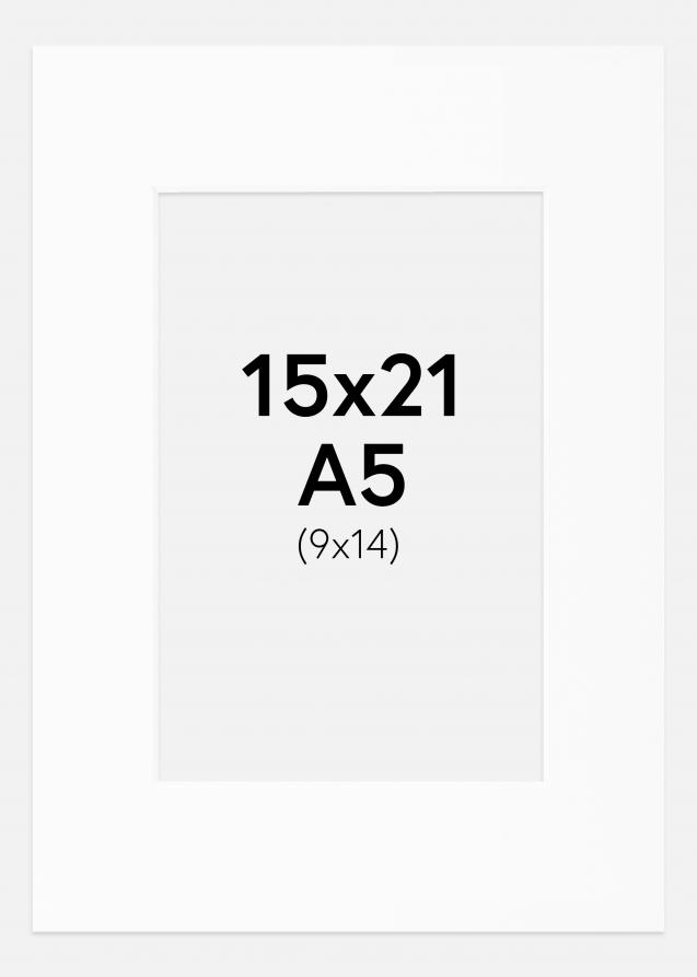 Passepartout Hvid Standard (Hvid kerne) A5 15x21 cm (9x14)