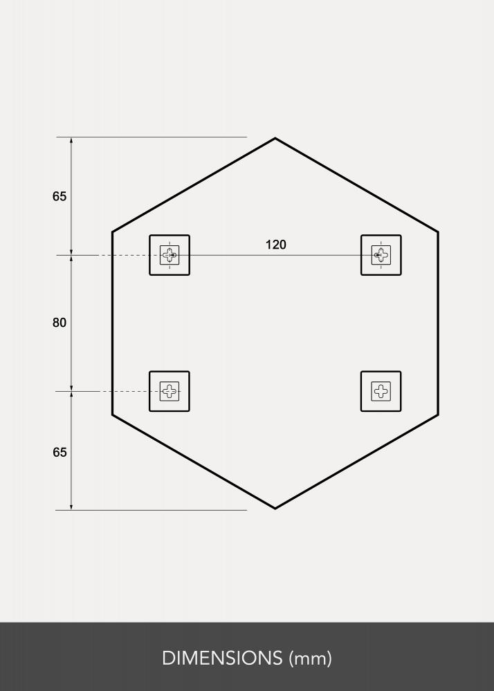 Spejl St Hexagon 18x21 cm - 5 Stk.