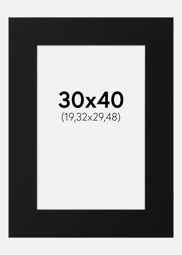 Passepartout Sort Standard (Hvid Kerne) 30x40 cm (19,32x29,48)