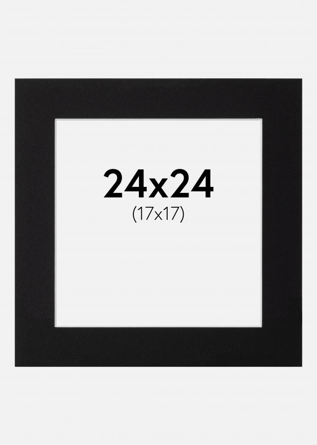Passepartout Sort Standard (Hvid Kerne) 24x24 cm (17x17)