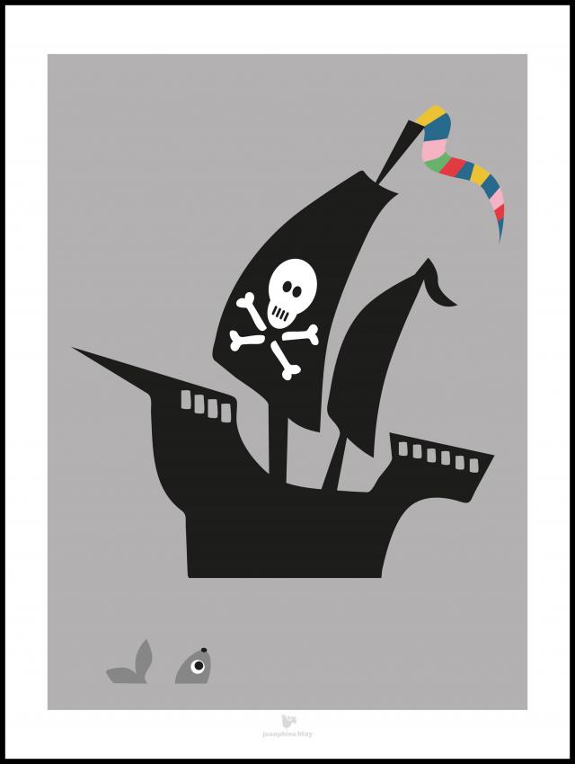 Ship - grey Plakat