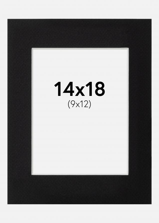 Passepartout Sort Standard (Hvid Kerne) 14x18 cm (9x12)