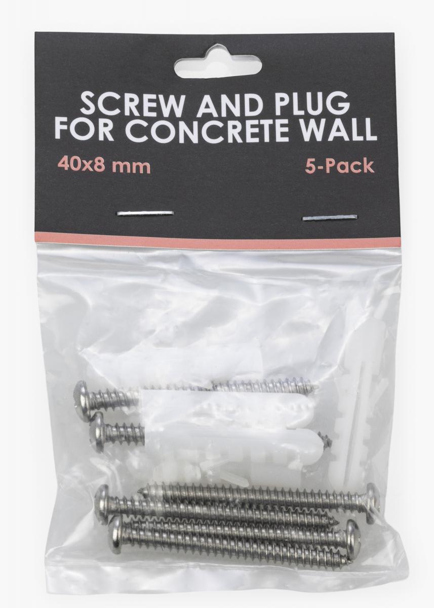 BGA Skrue og plug til betonvg - 5-pack (40x8 mm)