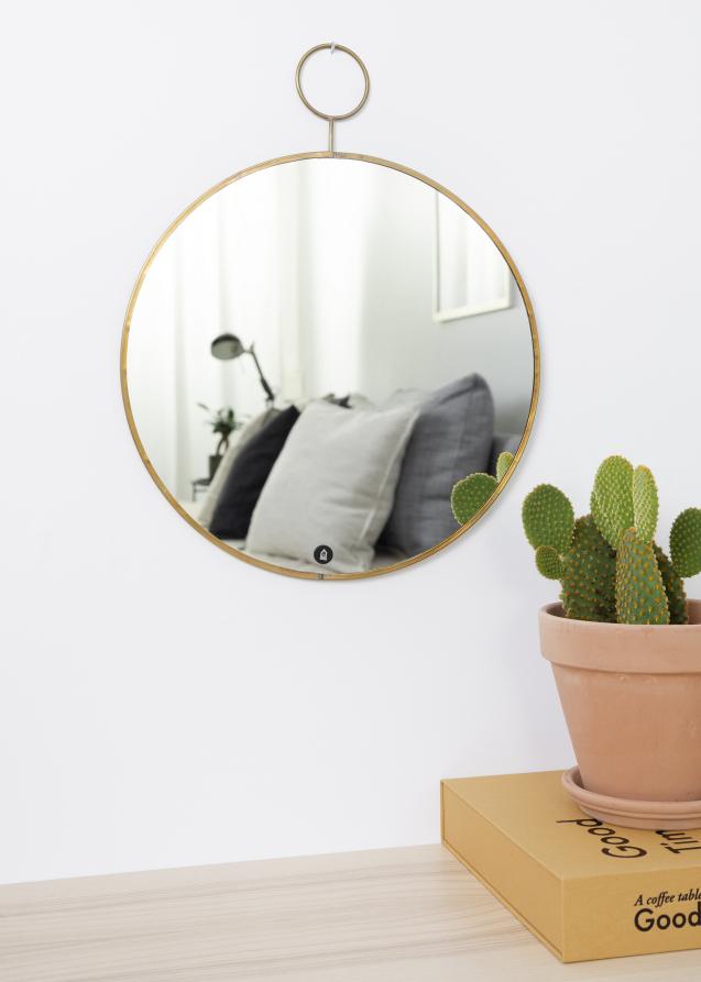 Spejl House Doctor The Loop Messing 32 cm Ø