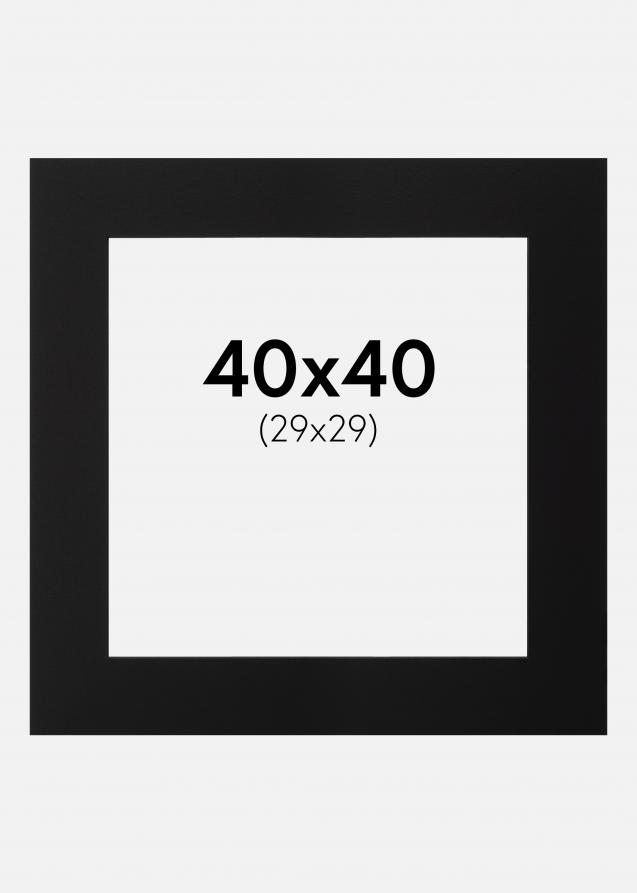 Passepartout Sort (Sort kerne) 40x40 cm (29x29)