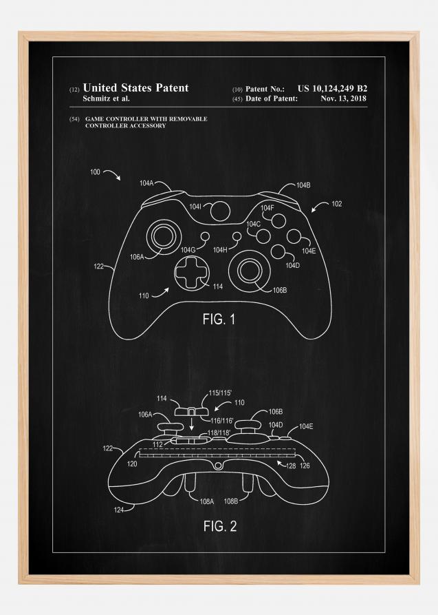 Patent Print - Game Controller III - Black Plakat