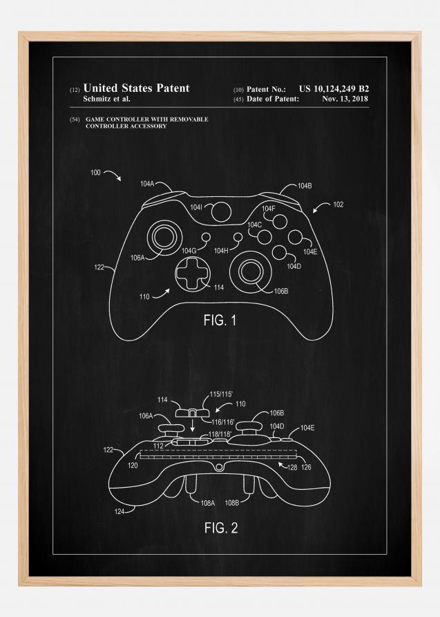 Patent Print - Game Controller III - Black Plakat