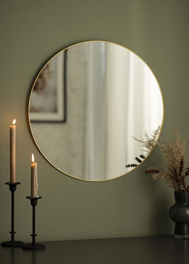 KAILA Round Mirror - Thin Brass 60 cm Ø