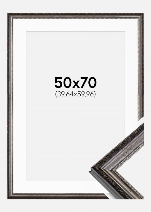 Ramme Abisko Sølv 50x70 cm - Passepartout Hvid 16x24 inches