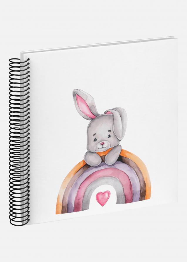 Bunny Malin Spiralalbum Hvid - 24x24 cm (40 Hvide sider / 40 ark)