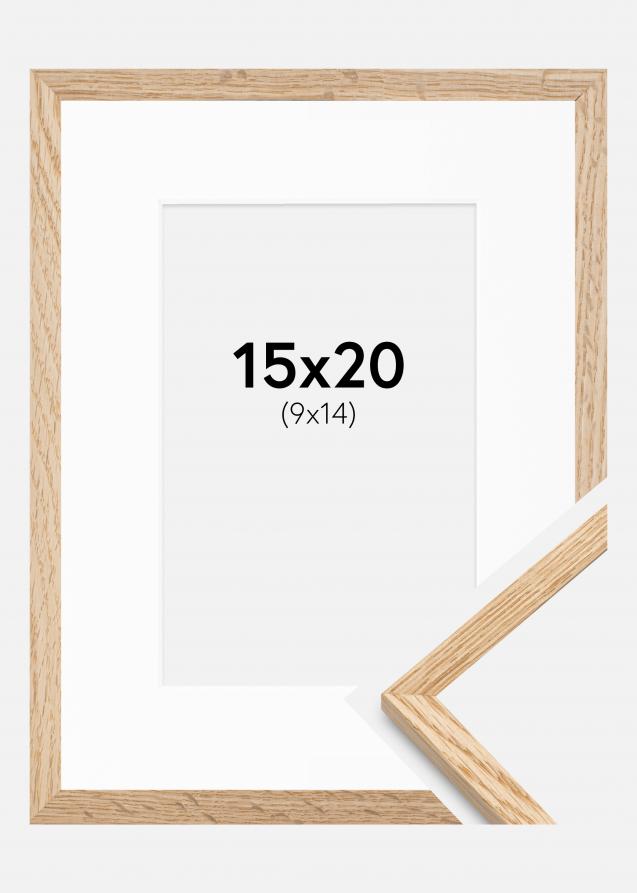 Ramme Tynd Eg 15x20 cm - Passepartout Hvid 10x15 cm