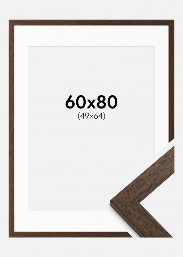 Ramme Brown Wood 60x80 cm - Passepartout Hvid 50x65 cm