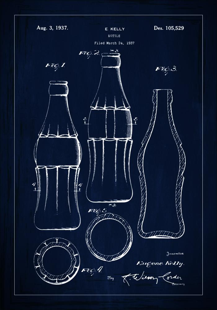 Patenttegning - Coca Cola flaske - Bl