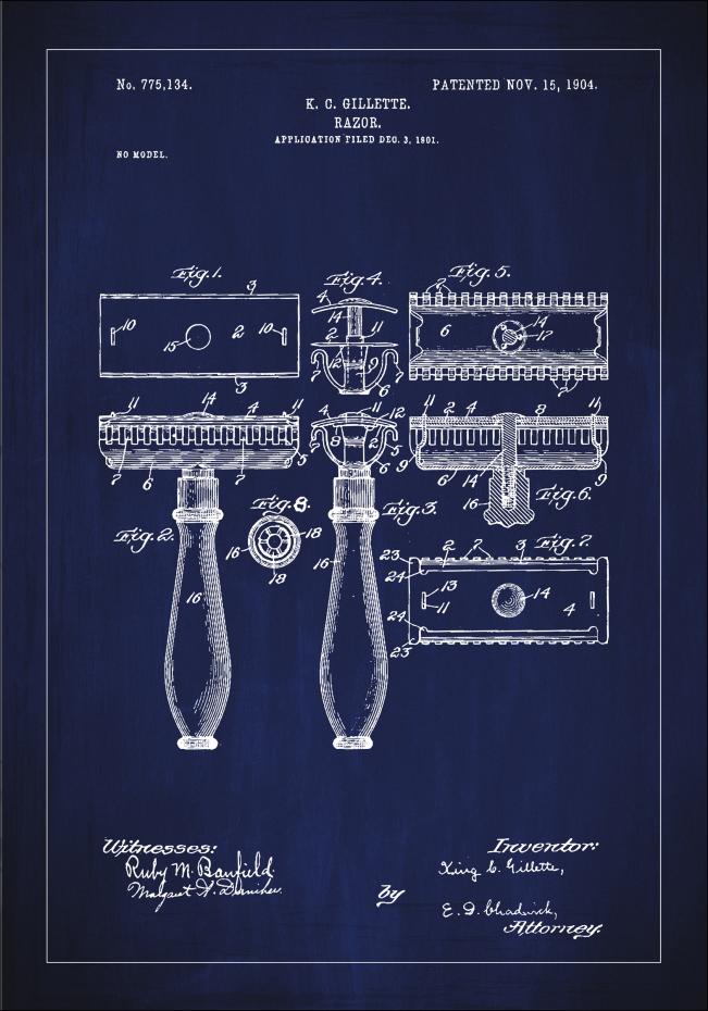 Patenttegning - Barberskraber - Bl Plakat