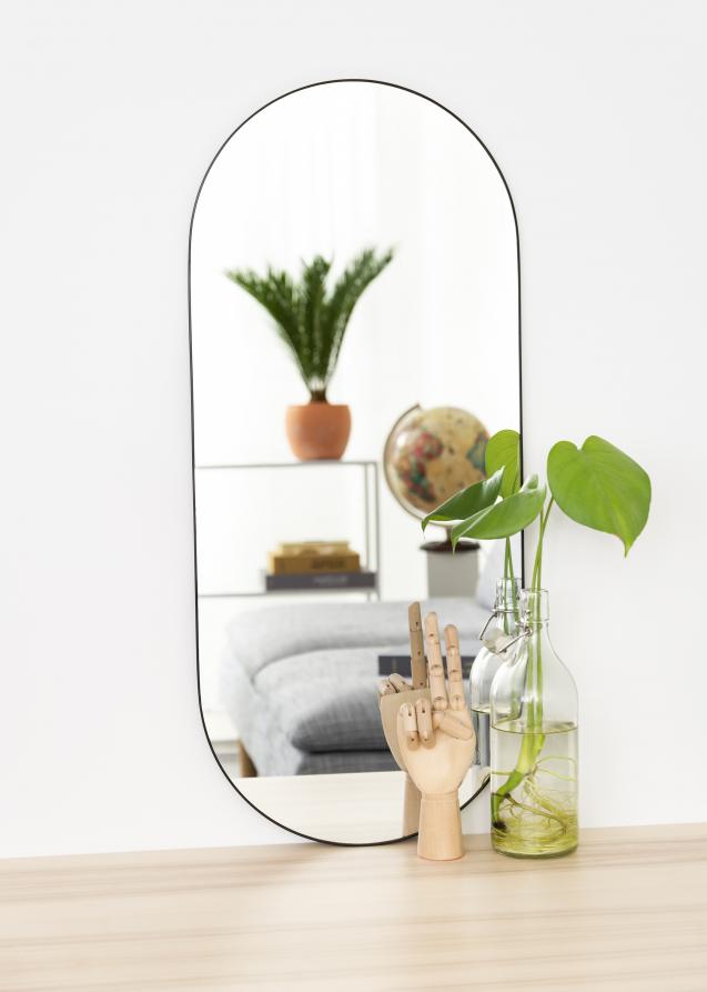 Oval Mirror Jersey - Thin Black 35x80 cm