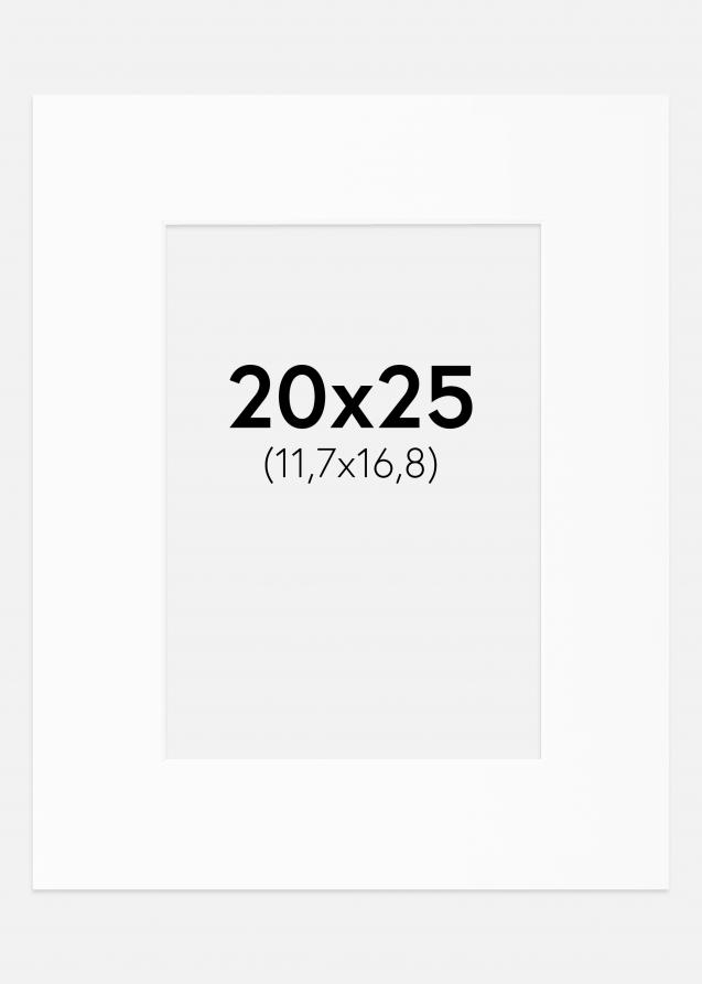 Passepartout Hvid Standard (Hvid kerne) 20x25 cm (11,7x16,8)