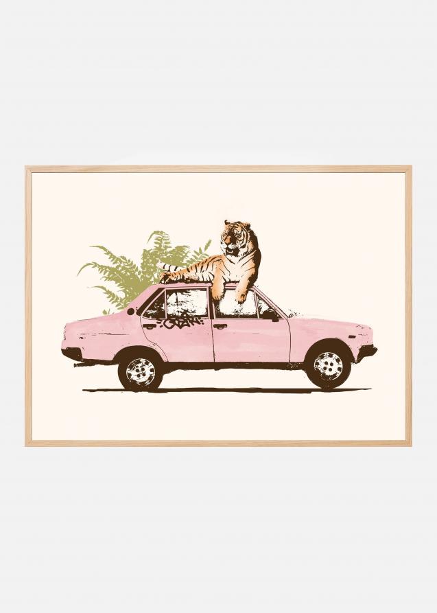 Tiger On Car Plakat