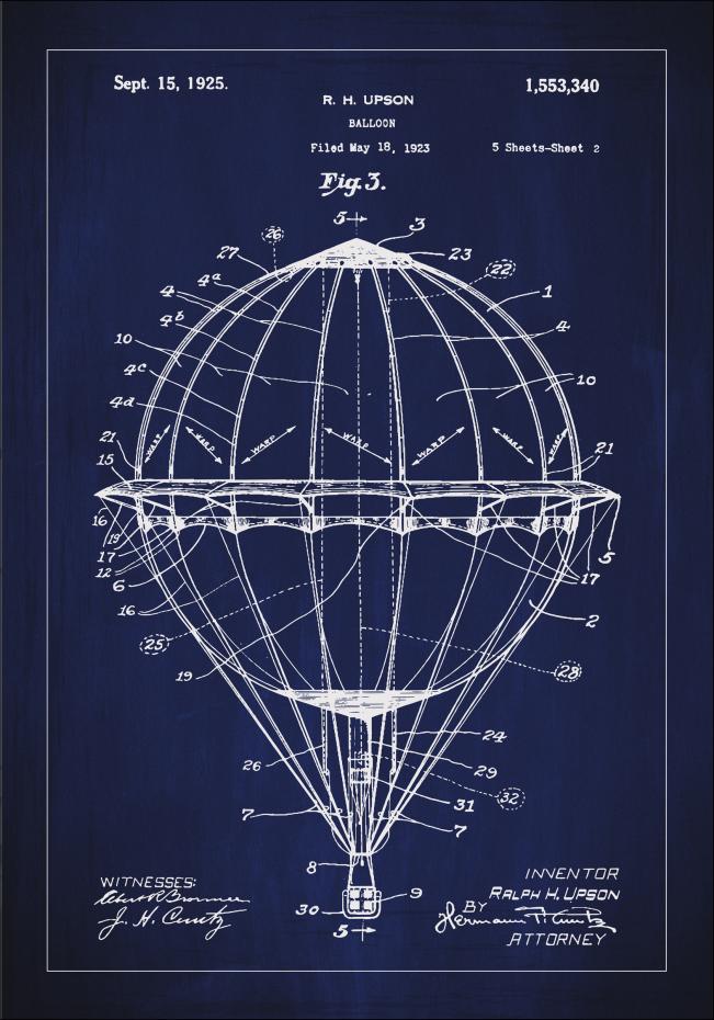 Patenttegning - Luftballon - Bl Plakat