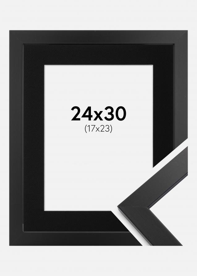 Ramme Black Wood 24x30 cm - Passepartout Sort 18x24 cm