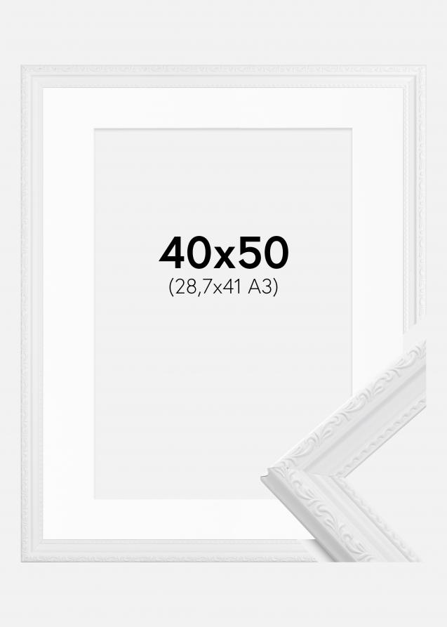 Ramme Abisko Hvid 40x50 cm - Passepartout Hvid 29,7x42 cm (A3)