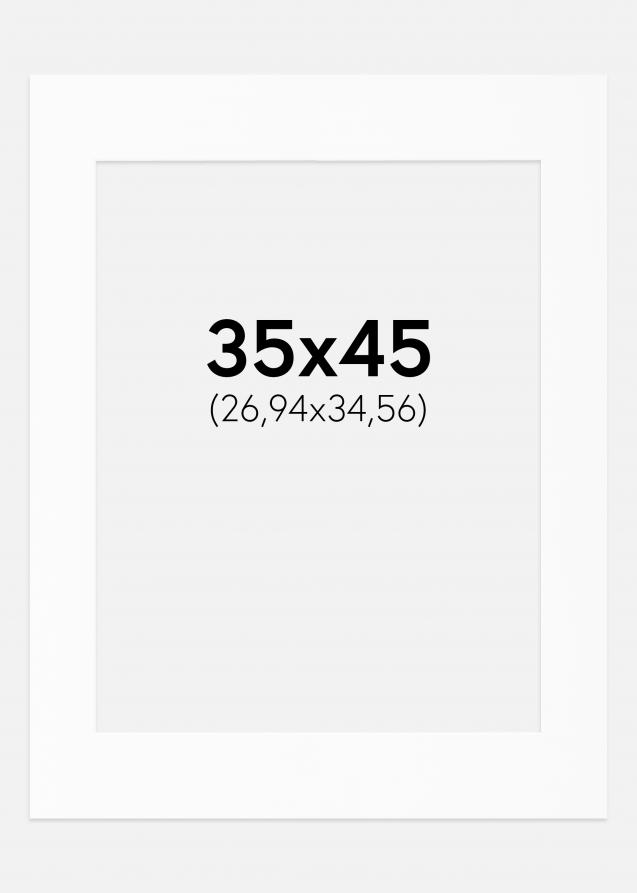 Passepartout Hvid Standard (Hvid kerne) 35x45 cm (26,94x34,56)