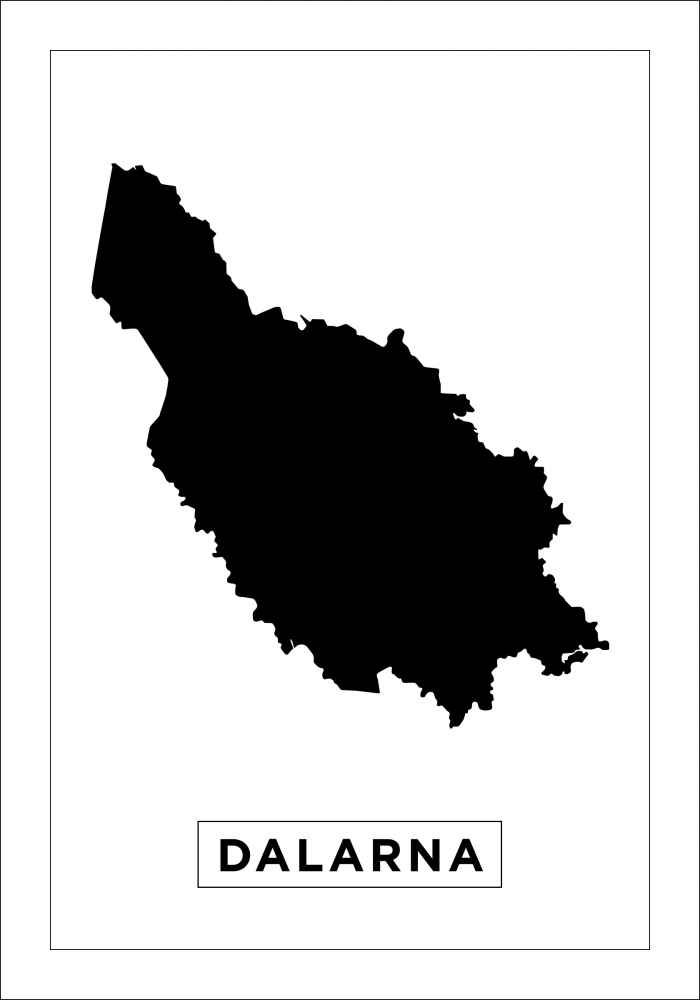 Kort - Dalarna - Hvid Plakat