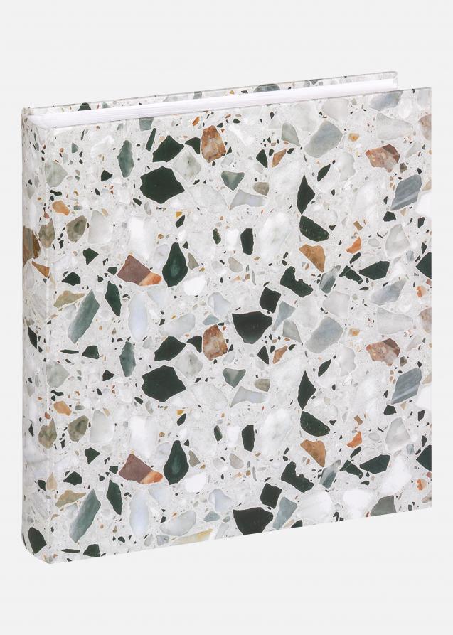 Terrazzo stone Album Sort - 28x29 cm (60 Hvide sider / 30 ark)